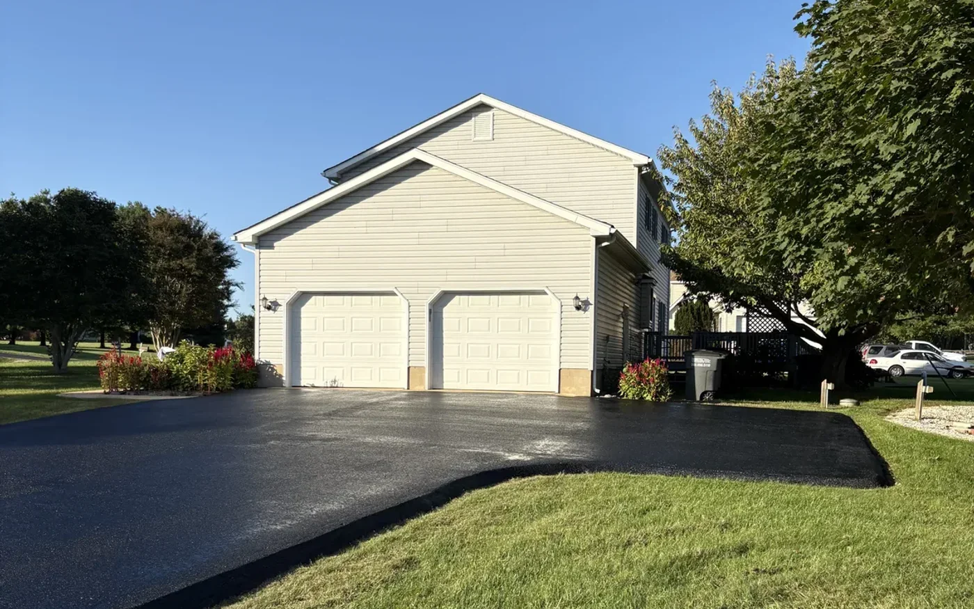 New asphalt driveway — smooth finish